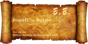Bogdán Bolda névjegykártya